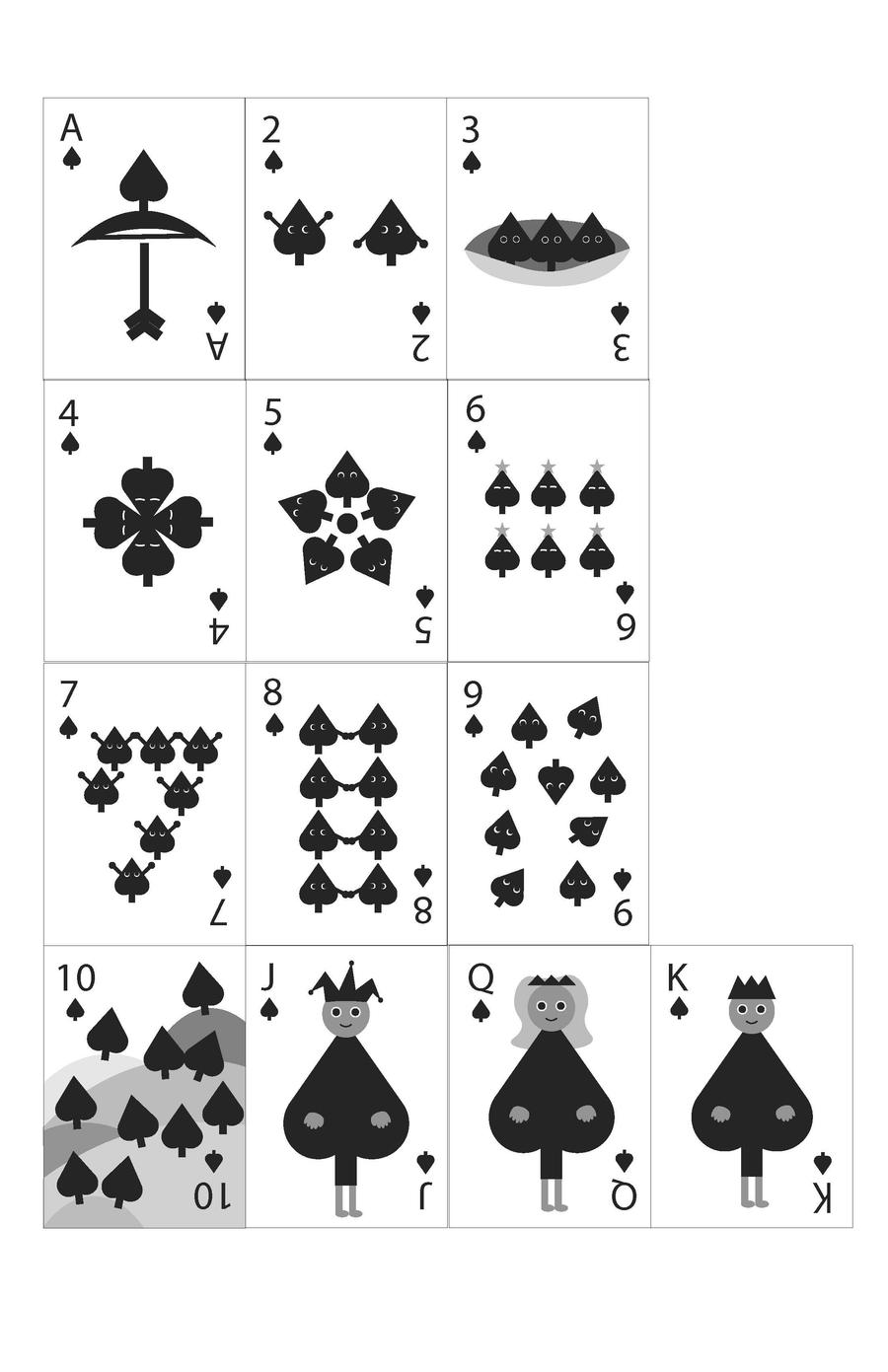 Playing Cards spade designs